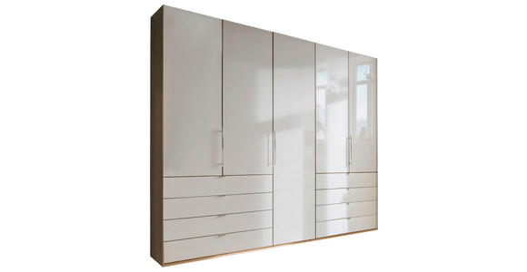 FALTTÜRENSCHRANK 250/236/58 cm 3-türig Eichefarben, Champagner  - Chromfarben/Champagner, KONVENTIONELL, Glas/Holzwerkstoff (250/236/58cm) - Venda