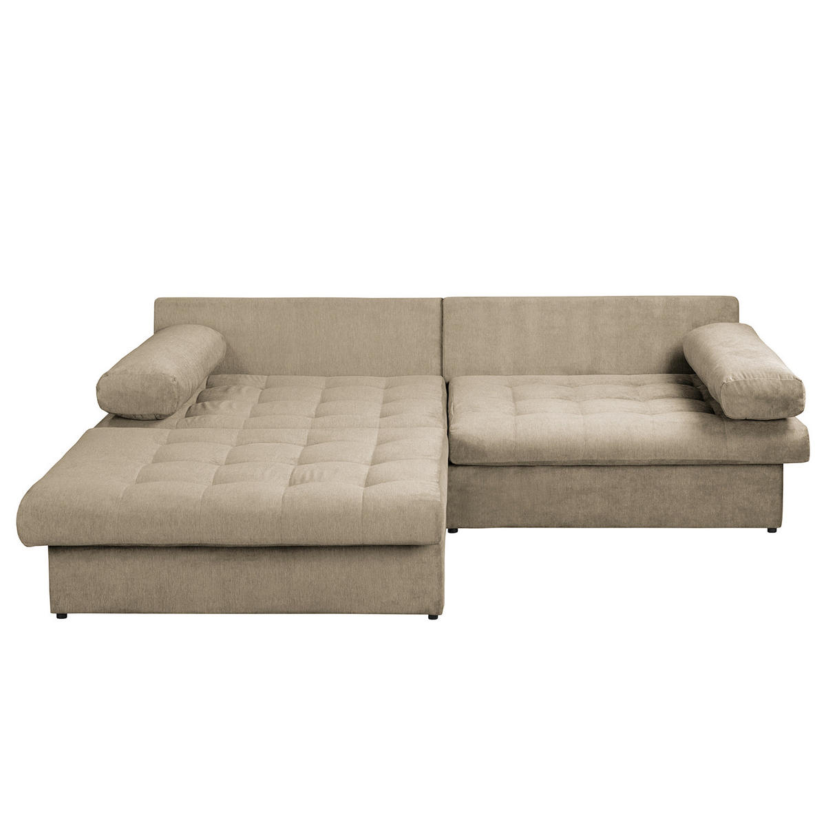 ECKSOFA Naomi Cappuccino Mikrofaser Rückenkissen  - Schwarz/Cappuccino, Design, Kunststoff/Textil (243/284cm) - P & B