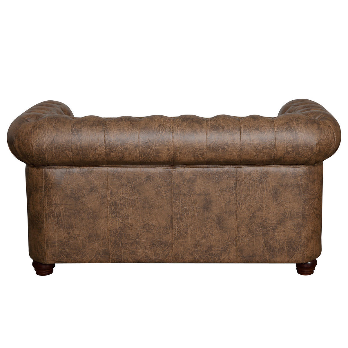 2-SITZER-SOFA YORK in Lederlook Braun  - Braun, Design, Holz/Textil (148/72/86cm) - P & B