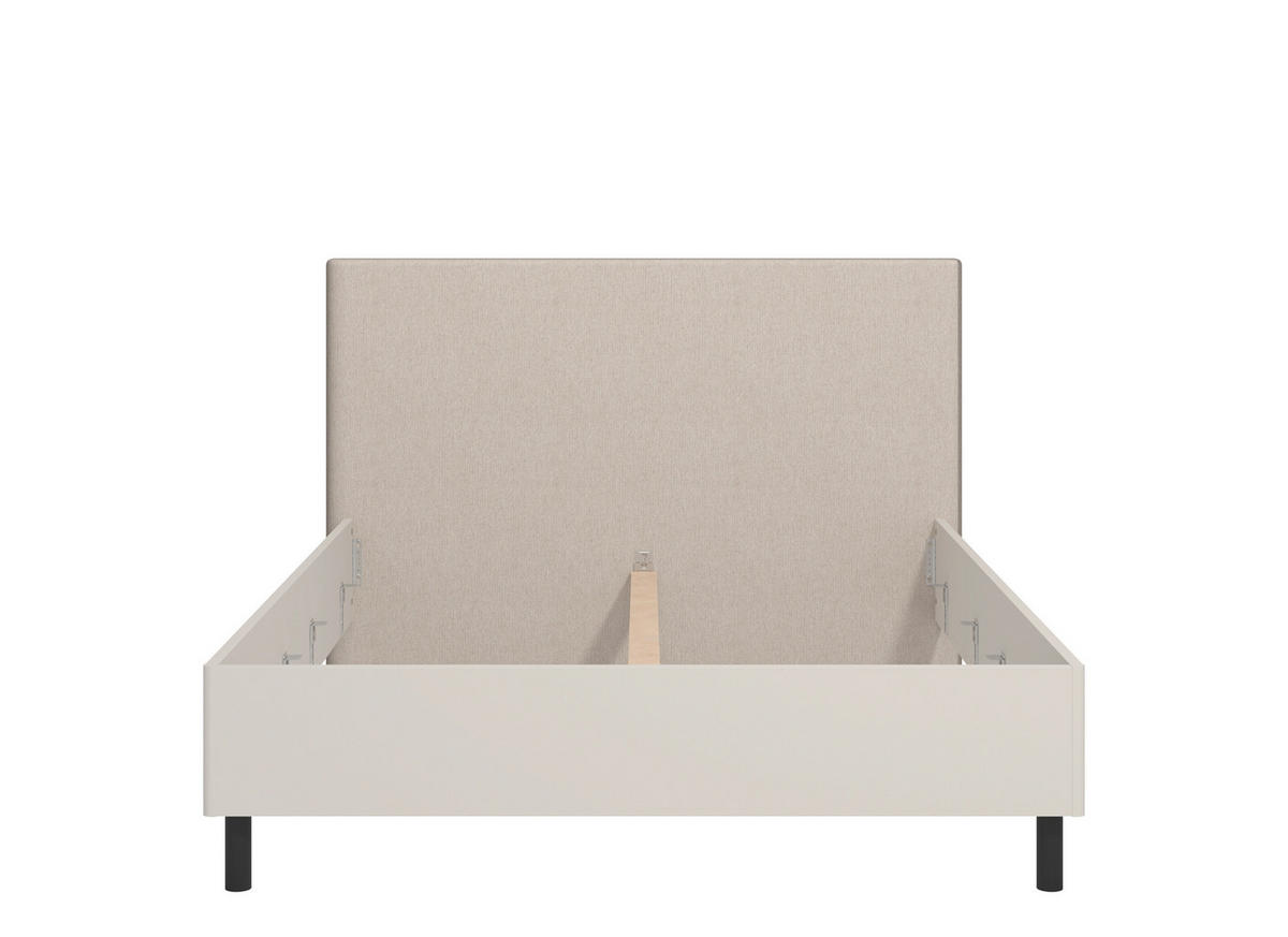 ÁGY 160/200 cm  kasmírszínű  - kasmírszínű/fekete, Basics, faalapú anyag/textil (160/200cm) - Carryhome