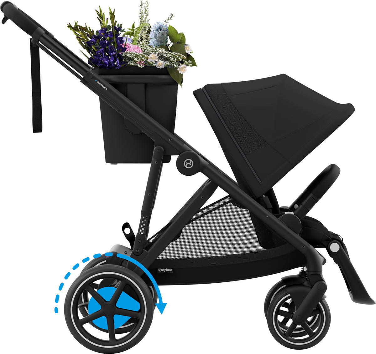 KINDERWAGEN e-Gazelle S  - Schwarz, Design, Kunststoff/Textil (94.5/66/100cm) - Cybex