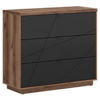 Comodă 106/93/42,5 cm  - culoare lemn stejar/negru, Modern, plastic/metal (106/93/42,5cm) - MID.YOU