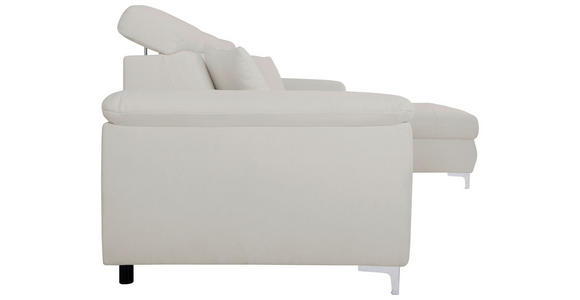 ECKSOFA Greige Flachgewebe - Chromfarben/Greige, KONVENTIONELL, Textil/Metall (268/175cm) - Carryhome