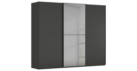 SCHWEBETÜRENSCHRANK  in Graphitfarben  - Graphitfarben, KONVENTIONELL, Glas/Holzwerkstoff (301/223/68cm) - Novel