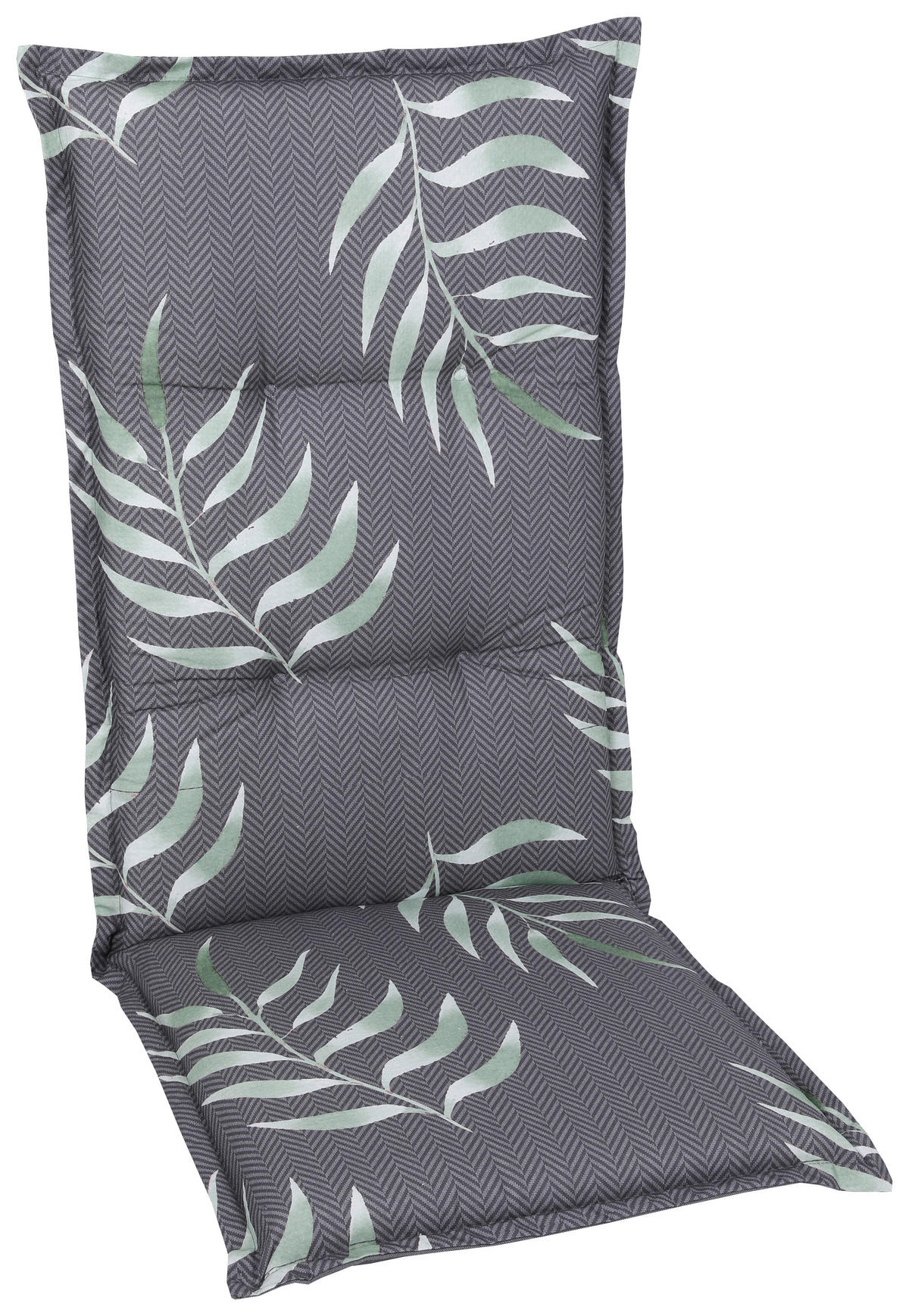 SZÉKPÁRNA antracit, zöld levelek  - antracit/zöld, Basics, textil (50/120cm)