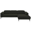 ECKSOFA in Velours Olivgrün  293/195 cm  - Schwarz/Olivgrün, Design, Textil/Metall (293/195cm) - Beldomo Style
