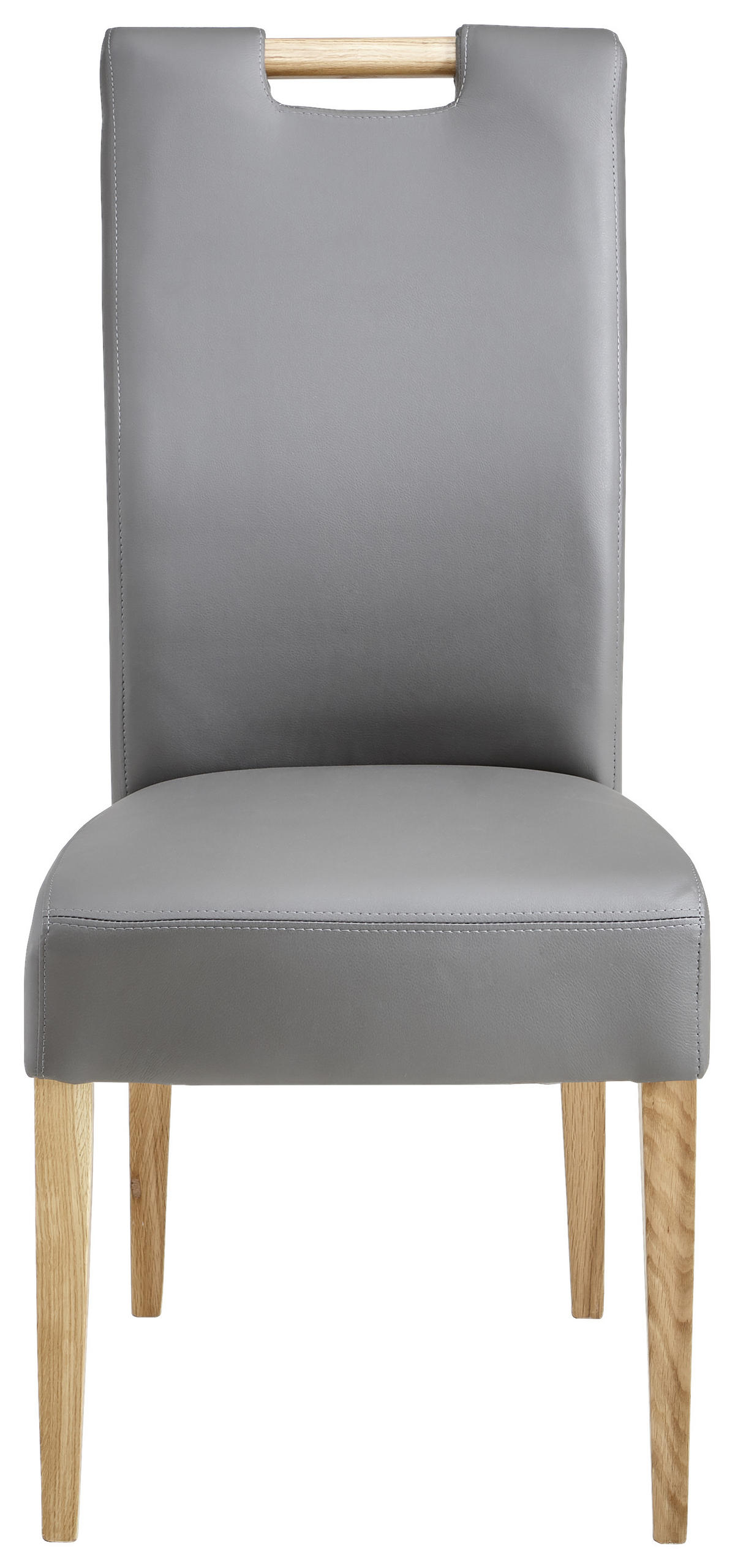 STUHL  in Lederlook Holz, Textil  - Eichefarben/Grau, KONVENTIONELL, Holz/Textil (47/100/47cm) - Cantus