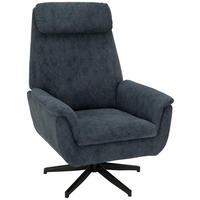 RELAXSESSEL Flachgewebe    - Blau/Schwarz, Design, Textil/Metall (77/105/90cm) - MID.YOU
