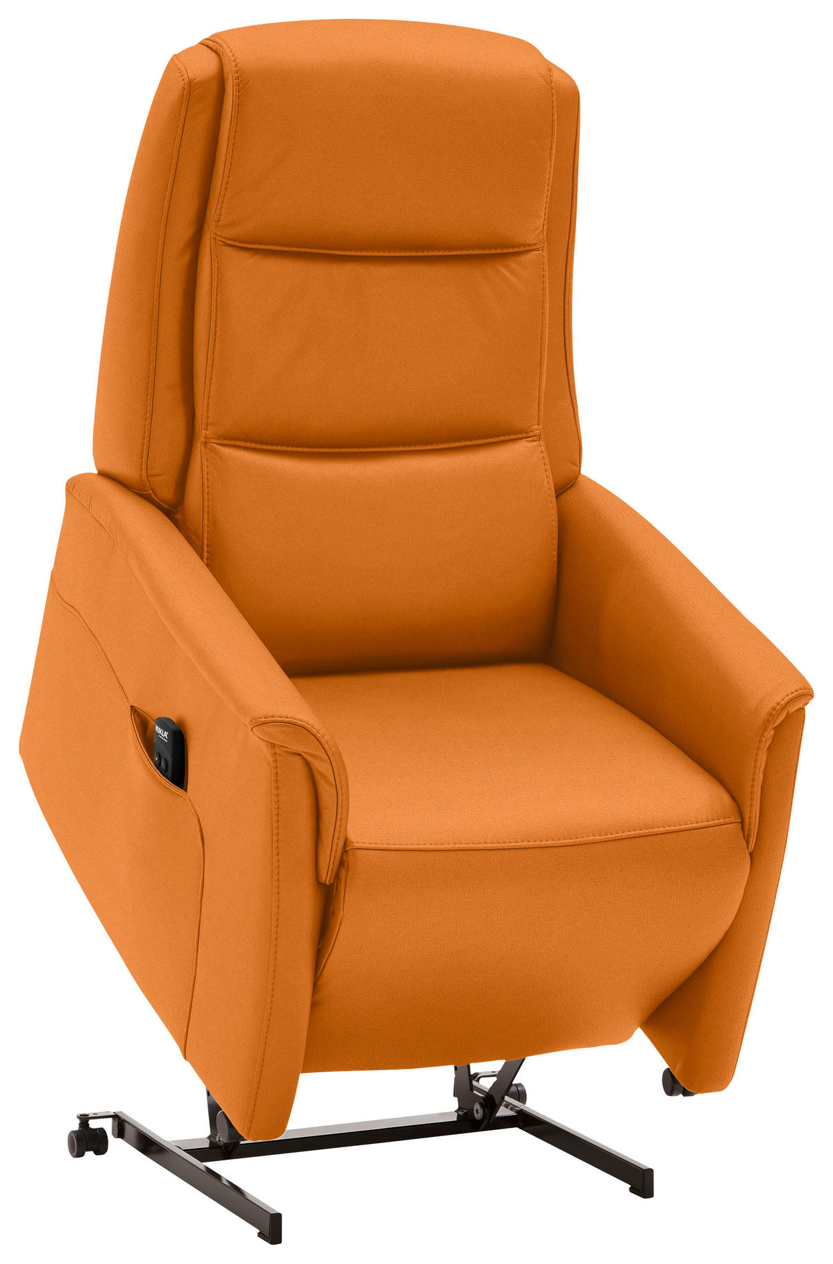 FERNSEHSESSEL Valdera  mit Relaxfunktion, Aufstehhilfe, Rücken echt Echtleder Orange  - Schwarz/Orange, KONVENTIONELL, Leder/Kunststoff (70/107/88cm) - Livetastic