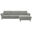 ECKSOFA  in Chenille, Flachgewebe Silberfarben  316/175 cm  - Silberfarben/Schwarz, Design, Textil/Metall (316/175cm) - Dieter Knoll