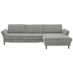 ECKSOFA  in Chenille, Flachgewebe Silberfarben  316/175 cm  - Silberfarben/Schwarz, Design, Textil/Metall (316/175cm) - Dieter Knoll