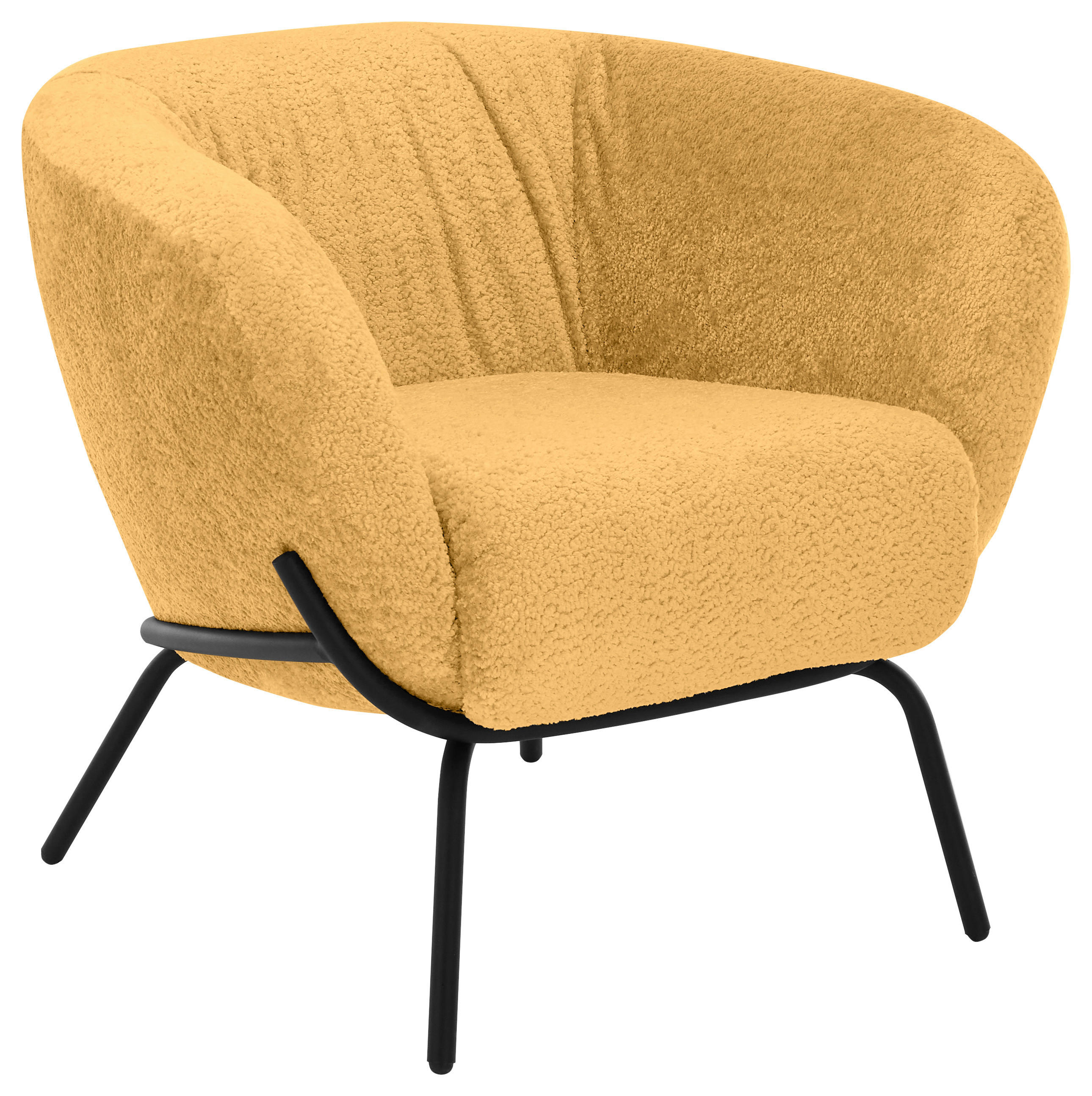COCKTAILSESSEL - Senfgelb/Schwarz, Design, Textil/Metall (79/71/74cm) - Lomoco