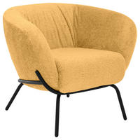 COCKTAILSESSEL - Senfgelb/Schwarz, Design, Textil/Metall (79/71/74cm) - Lomoco