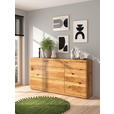 SIDEBOARD Eichefarben  181/95/38 cm  - Eichefarben/Schwarz, Natur, Holz/Metall (181/95/38cm) - Linea Natura