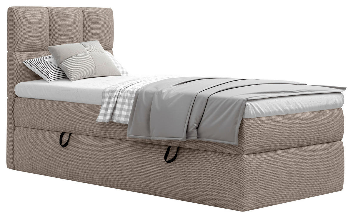 BOXBETT 90/200 cm  in Hellbraun  - Hellbraun/Schwarz, MODERN, Holz/Kunststoff (90/200cm) - MID.YOU
