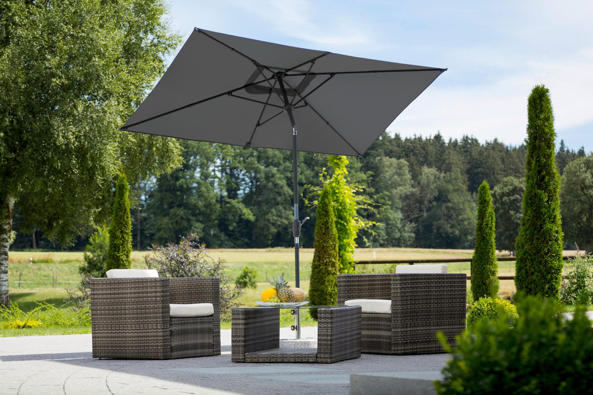 SONNENSCHIRM 270 cm Anthrazit  - Anthrazit, Basics, Textil/Metall (150/250/270cm) - Schneider