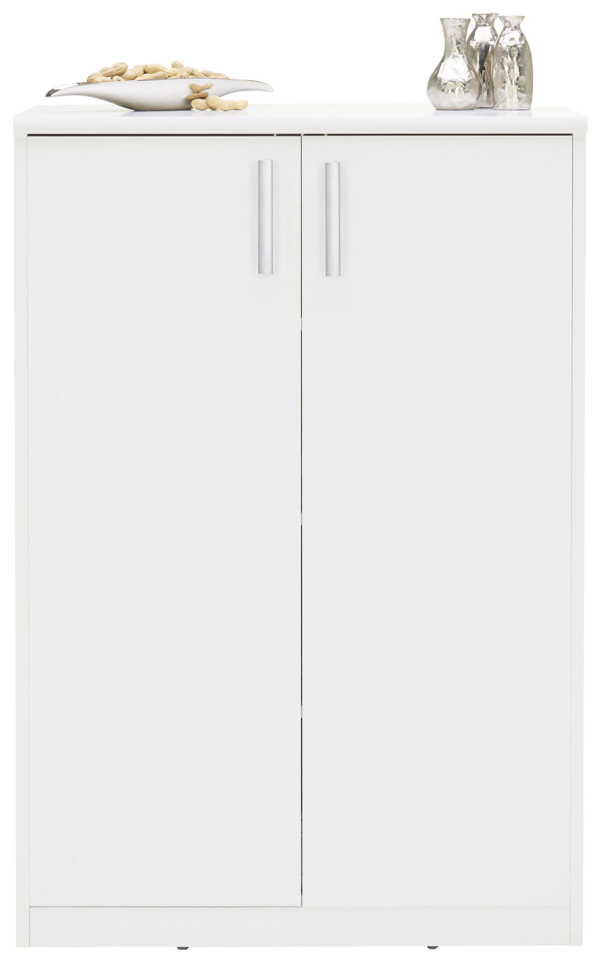 KOMMODE 72/110/36 cm  in Weiss  - Weiss/Silberfarben, Konventionell, Holzwerkstoff/Kunststoff (72/110/36cm) - Xora