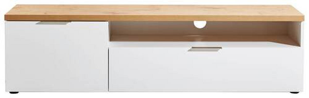 NIZKA OMARICA bela, barve hrasta  - barve hrasta/bela, Design (180/49/43cm) - Xora