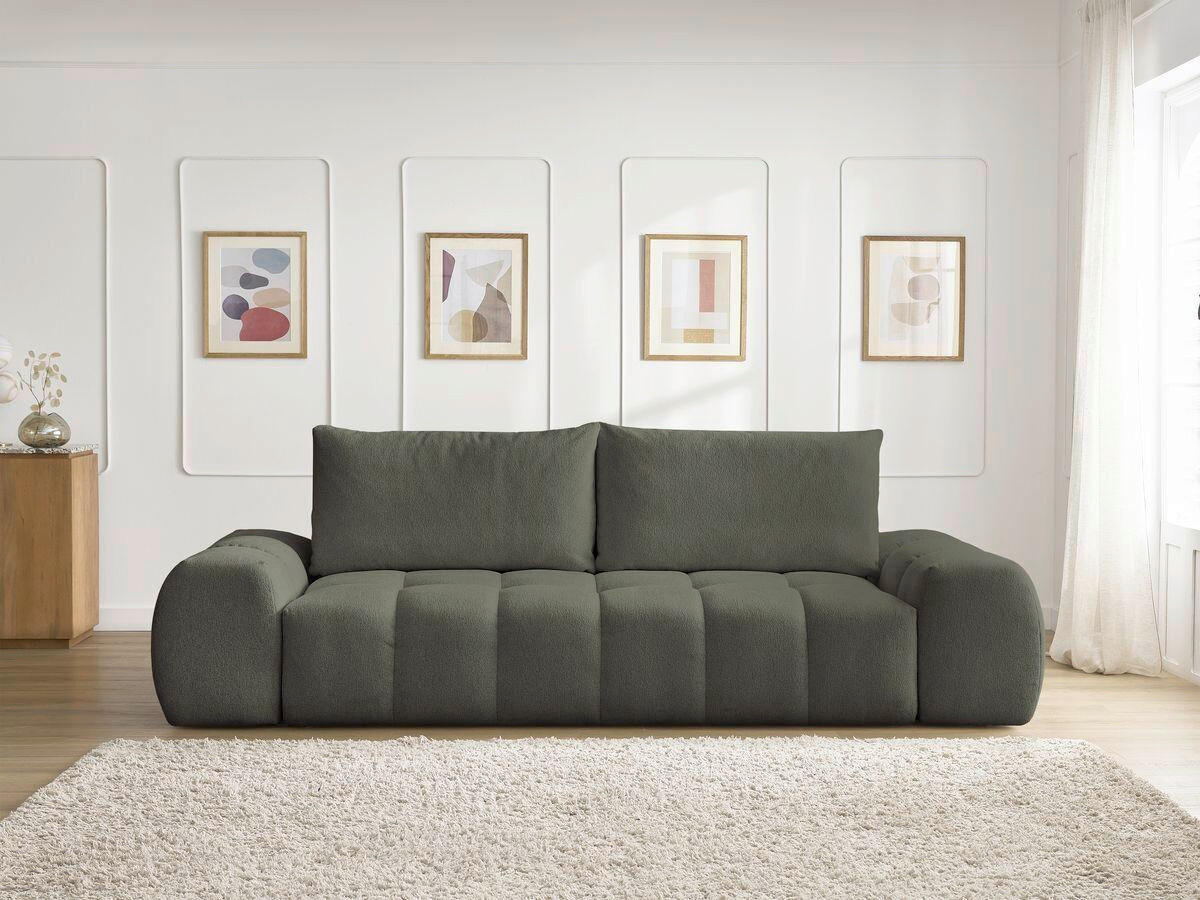 SCHLAFSOFA Flachgewebe Grün  - Schwarz/Grün, MODERN, Kunststoff/Textil (278/115/90cm)