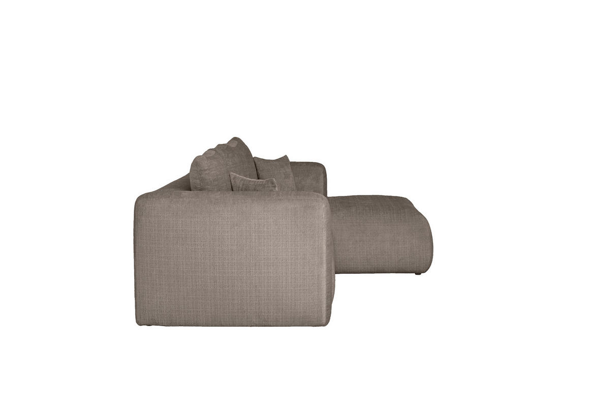 ECKSOFA Taupe Chenille Zierkissen, Rückenkissen, Rücken echt  - Taupe/Schwarz, MODERN, Kunststoff/Textil (276/188cm) - Milino