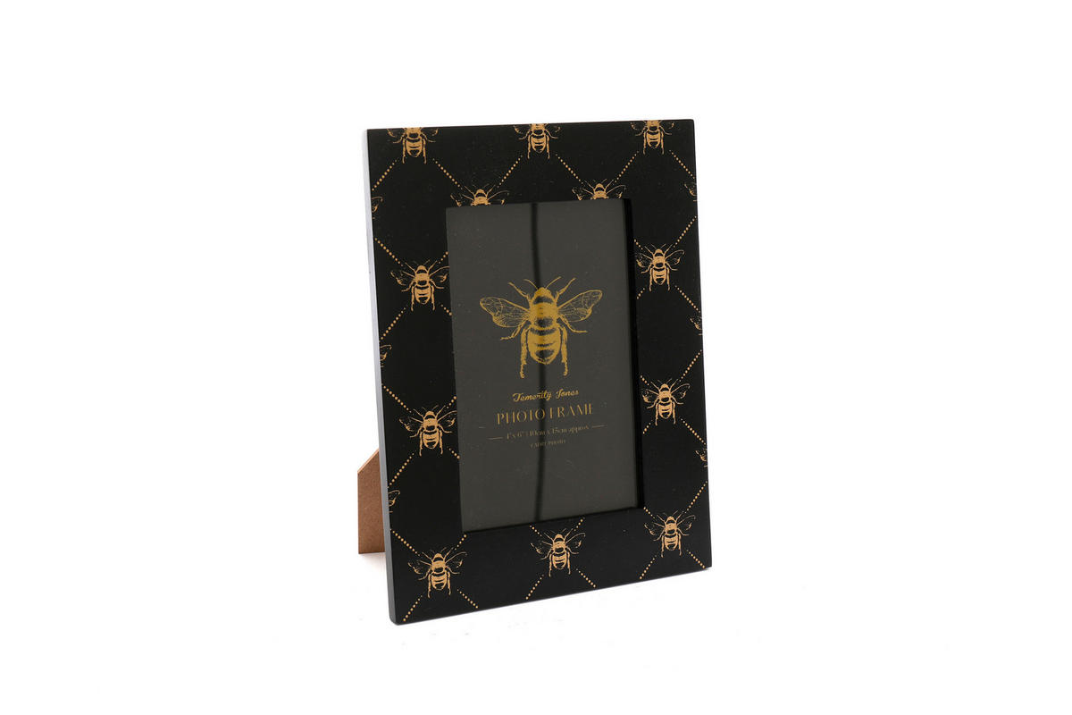RAMĂ PENTRU POZE  - auriu/negru, Basics, material pe bază de lemn (16/21/1.5cm)