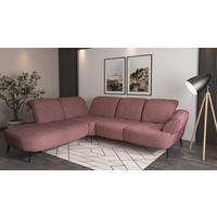 ECKSOFA DANCE E Aubergine Chenille  - Aubergine/Schwarz, MODERN, Textil/Metall (270/302cm) - Sit & More