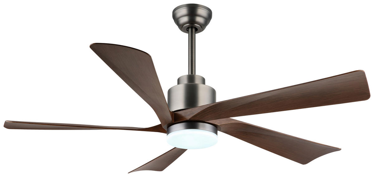 DECKENVENTILATOR - Dunkelbraun/Hellgrau, Basics, Kunststoff/Metall (132/48cm)