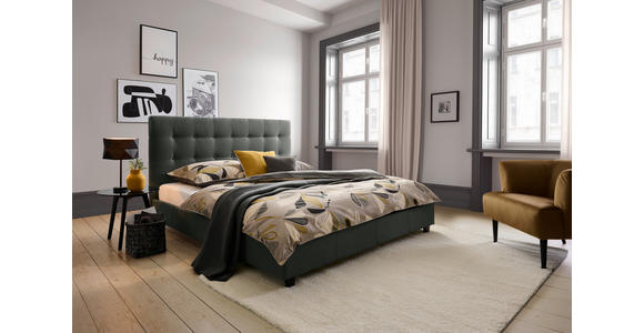 POLSTERBETT Lattenrost Anthrazit 180/200 cm  - Anthrazit, MODERN, Holz/Textil (180/200cm) - Carryhome