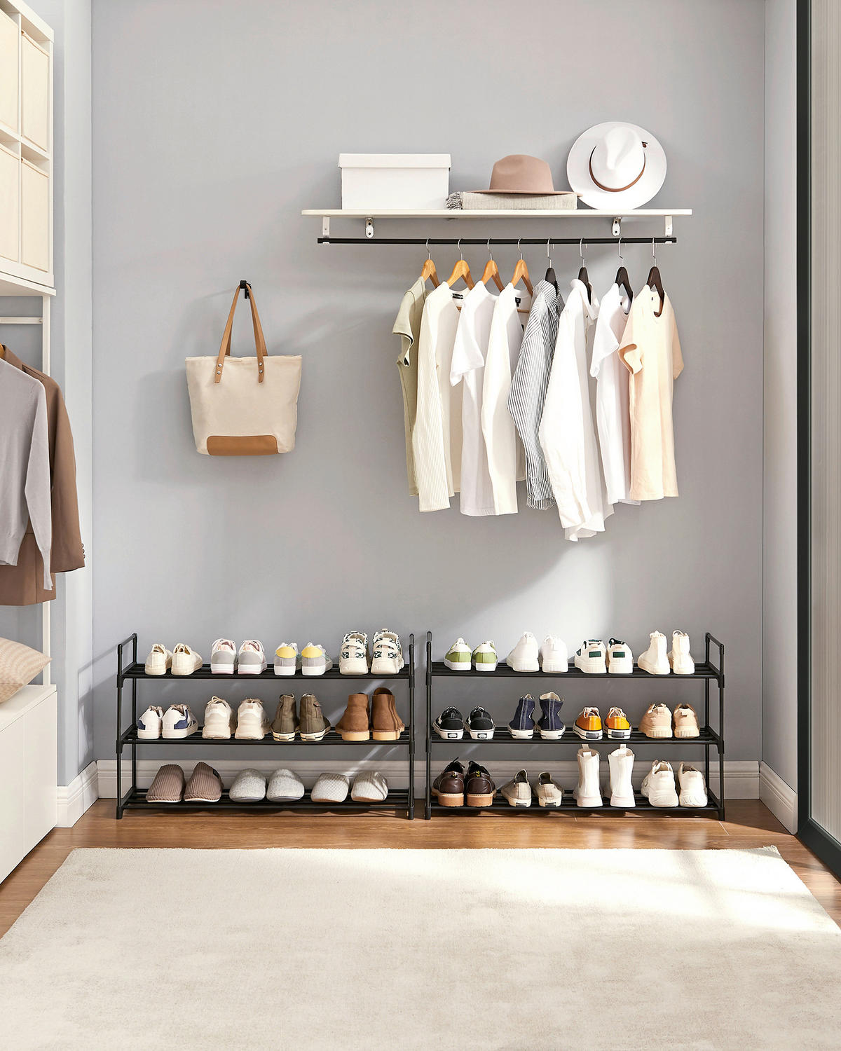 SCHUHREGAL Schwarz  - Schwarz, Trend, Kunststoff/Metall (92/53/30cm) - Boxxx