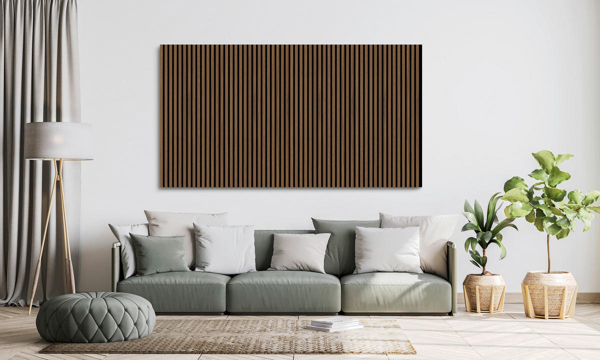 AKUSTIKPANEEL Walnuss furniert 57.25/1.9/119 cm  - Walnussfarben, KONVENTIONELL, Holzwerkstoff/Textil (57.25/1.9/119cm)
