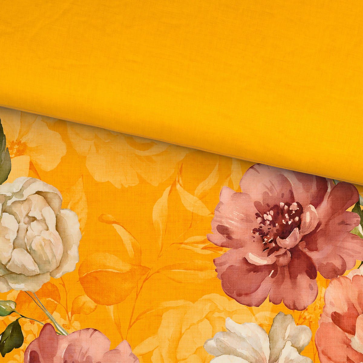 BETTWÄSCHE Mavie Satin 140/200 cm  - Gelb, KONVENTIONELL, Textil (140/200cm) - Esposa