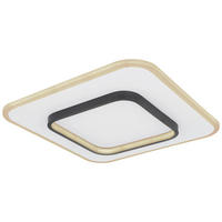 LED-DECKENLEUCHTE Lima 45,8/45,8/6 cm   - Opal/Schwarz, Basics, Kunststoff/Metall (45,8/45,8/6cm) - Globo