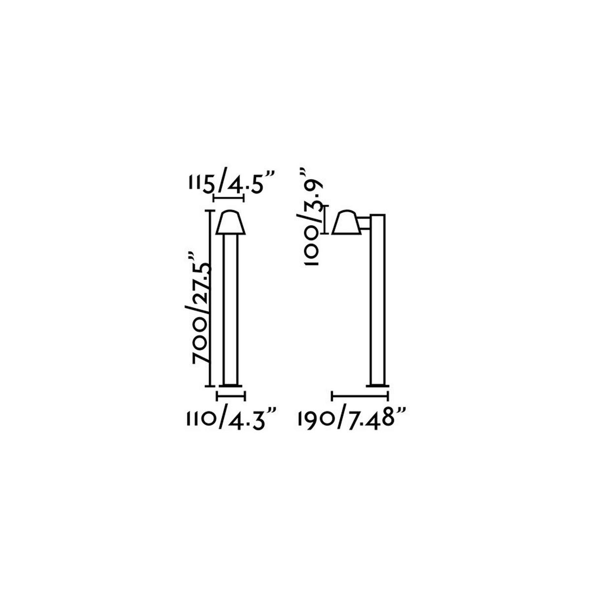 SOCKELLEUCHTE 11/19/70 cm   - Dunkelgrau, Design, Metall (11/19/70cm)