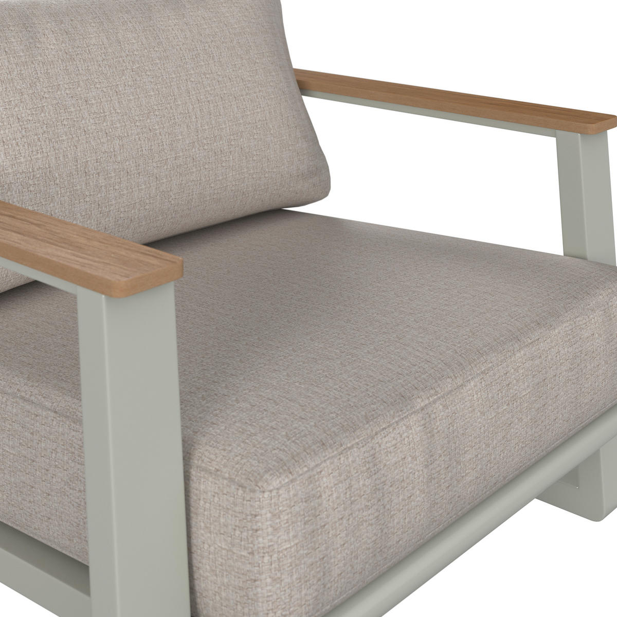 LOUNGEGARNITUR 4-teilig   209.5/65/82.5 cm Aluminium  - Beige/Braun, MODERN, Kunststoff/Textil (209.5/65/82.5cm) - Ambia Garden