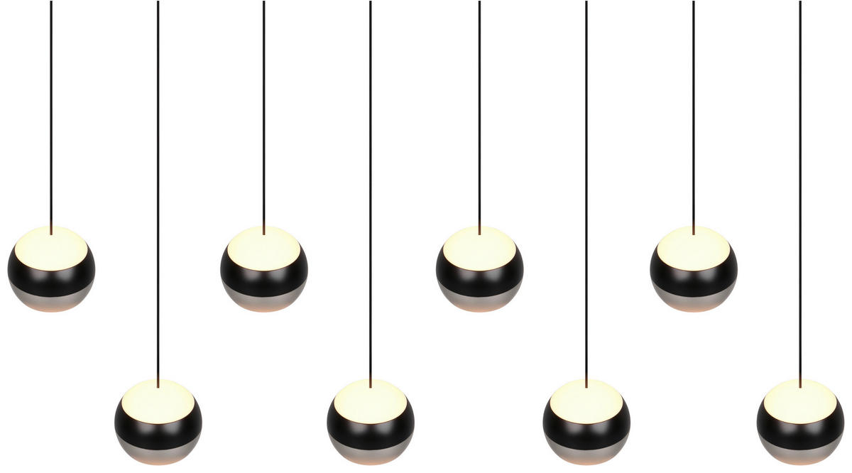 LED-HÄNGELEUCHTE 150/13/200 cm    - Schwarz/Nickelfarben, Design, Metall (150/13/200cm) - Trio Leuchten