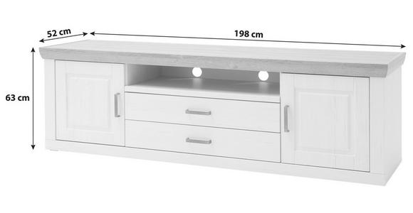 TV-ELEMENT 198/63/52 cm  - Eichefarben/Schwarz, LIFESTYLE, Holzwerkstoff/Metall (198/63/52cm) - Landscape