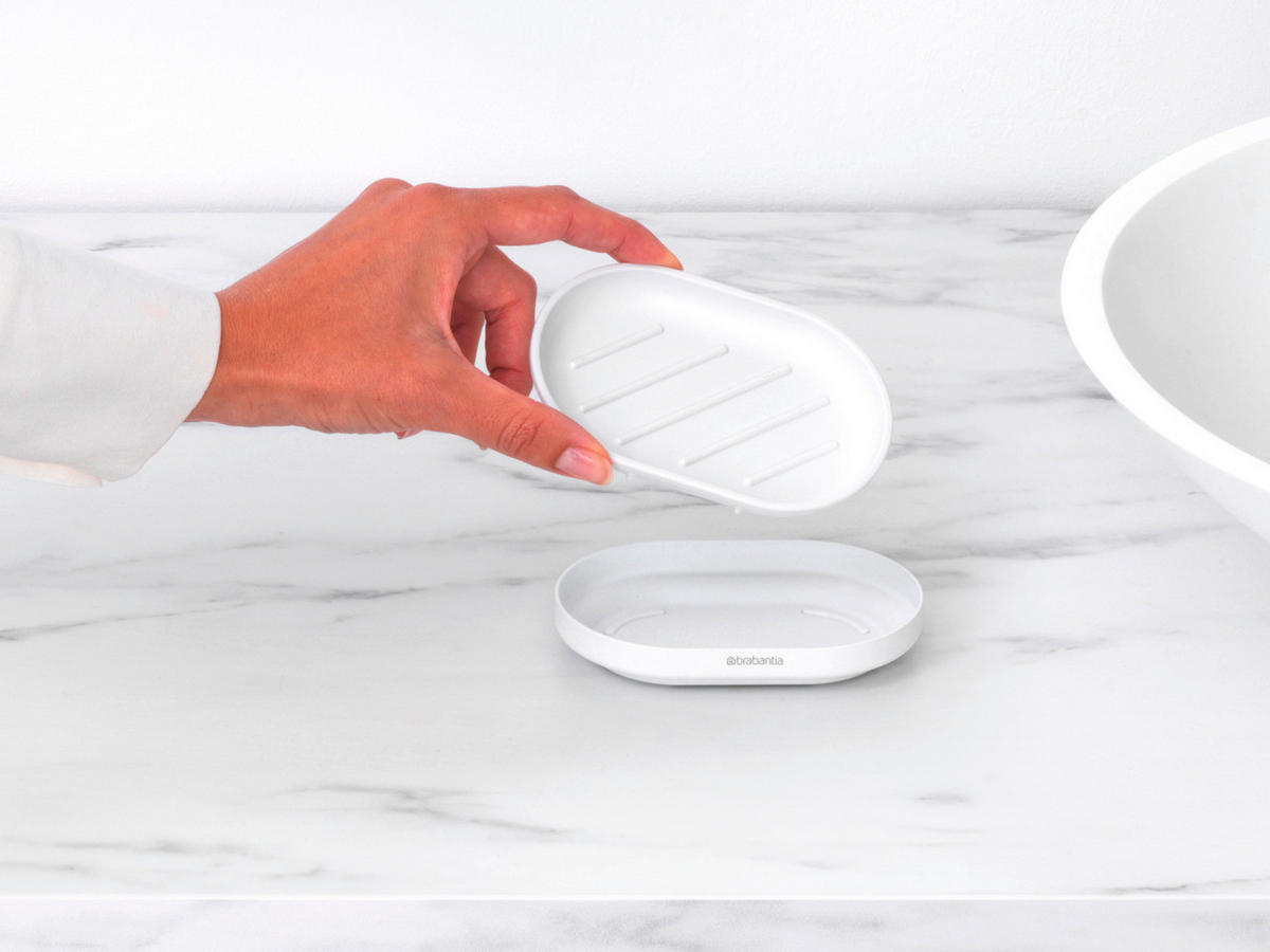 SEIFENSCHALE - Weiß, Basics, Metall (12.1/2.4/8.1cm) - Brabantia