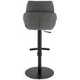 BARHOCKER in Metall, Textil Grau, Schwarz  - Schwarz/Grau, Design, Textil/Metall (49/85.5-110/59cm) - Novel