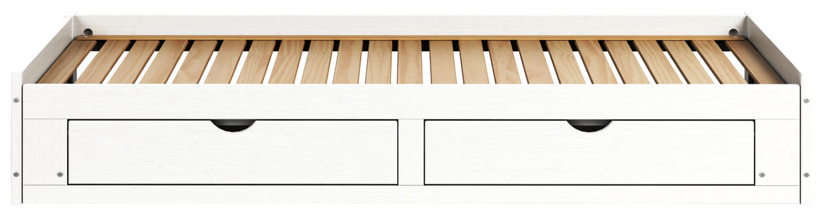 AUSZIEHBETT 206/100 cm  in Weiß  - Naturfarben/Weiß, MODERN, Holz/Holzwerkstoff (206/100cm) - MID.YOU