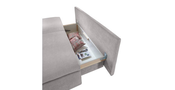 SCHLAFSOFA Bruno in Chenille Hellgrau  - Chromfarben/Hellgrau, Design, Textil/Metall (194/96/86cm) - Novel