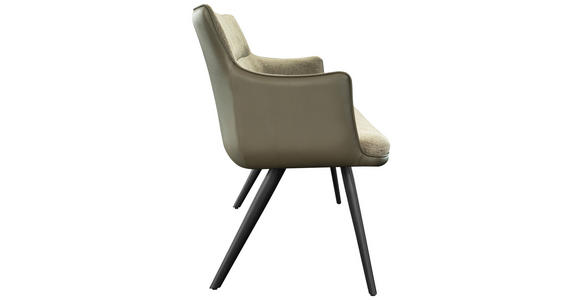 SITZBANK 200/90/62 cm in Schwarz, Taupe, Olivgrün - Taupe/Schwarz, Design, Holz/Textil (200/90/62cm) - Hom`in
