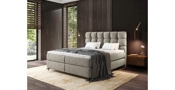 BOXSPRINGBETT 180/200 cm  in Taupe  - Taupe/Schwarz, Trend, Textil/Metall (180/200cm) - Esposa