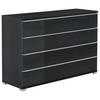 BYRÅ 120/80/40 cm  - aluminiumfärgad/antracit, Basics, trämaterial/glas (120/80/40cm) - Moderano