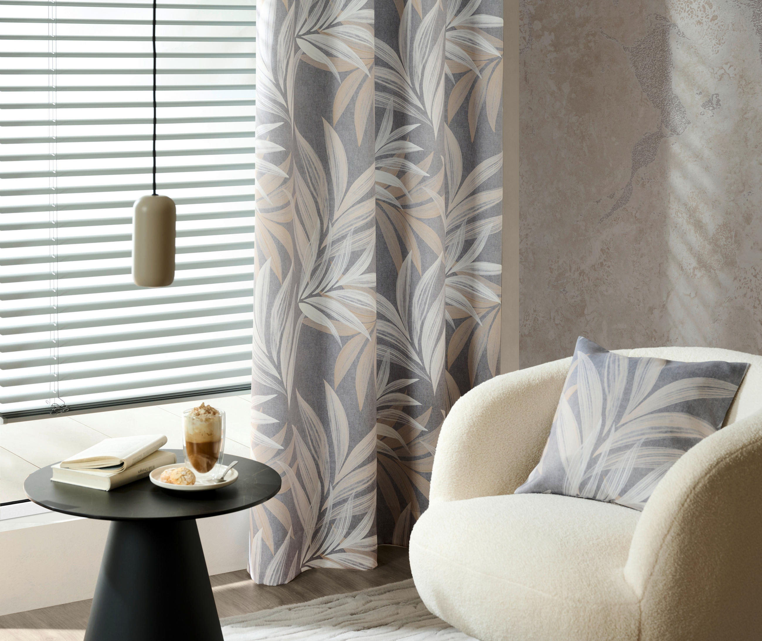 VORHANGSTOFF per lfm Verdunkelung  - Grau, KONVENTIONELL, Textil (150cm) - Esposa
