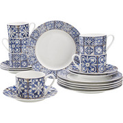 KAFFEESERVICE 18-teilig - Blau/Weiß, Basics, Keramik - Landscape