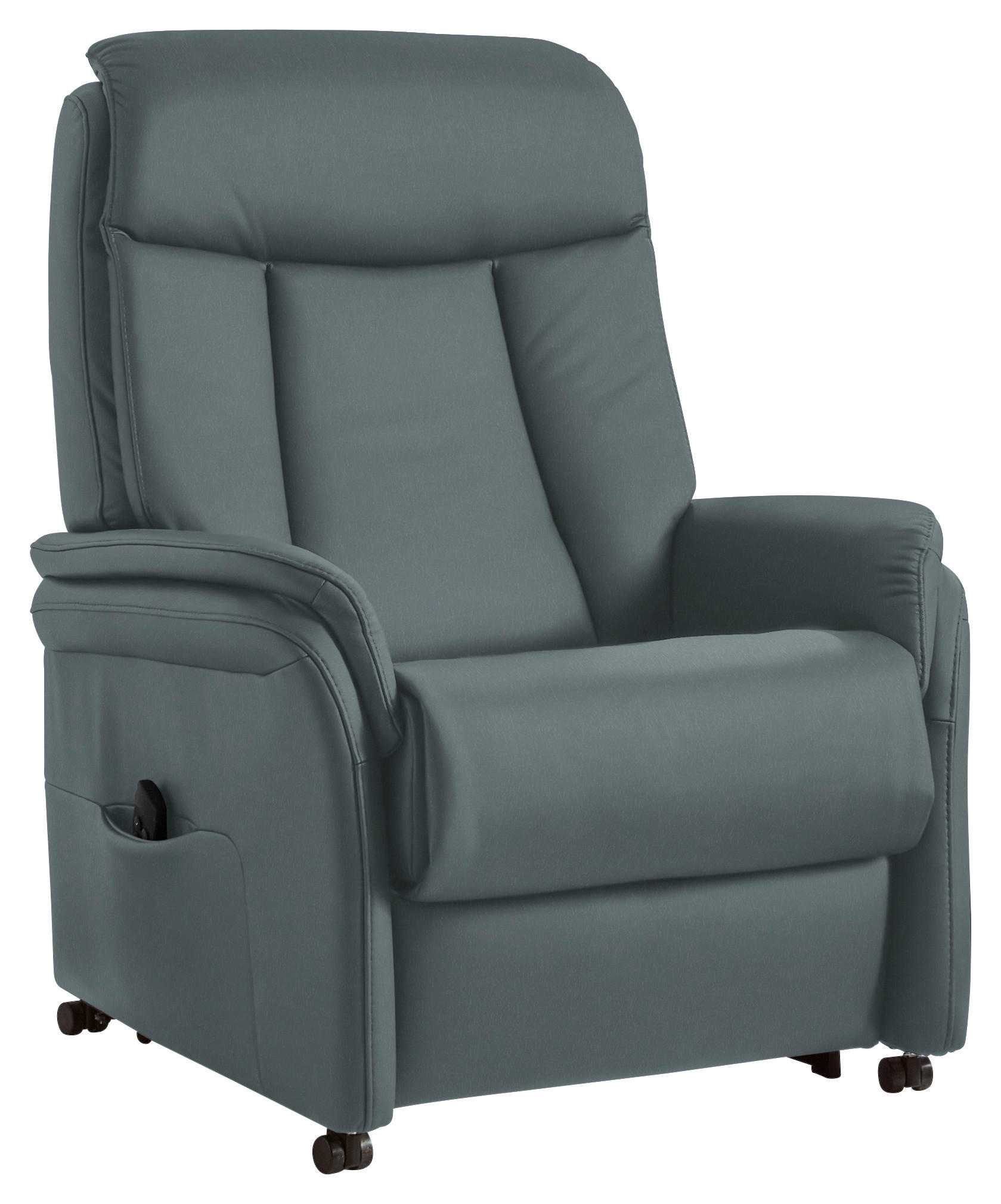 FERNSEHSESSEL in Blau, Grau  - Blau/Grau, KONVENTIONELL, Leder/Kunststoff (80/107/84cm) - Valdera