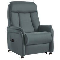 FERNSEHSESSEL in Blau, Grau  - Blau/Grau, Konventionell, Leder/Kunststoff (80/107/84cm) - Valdera