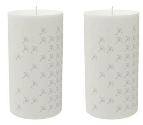 STUMPENKERZENSET  - Weiß, Design, Naturmaterialien (8/15cm) - Joop!