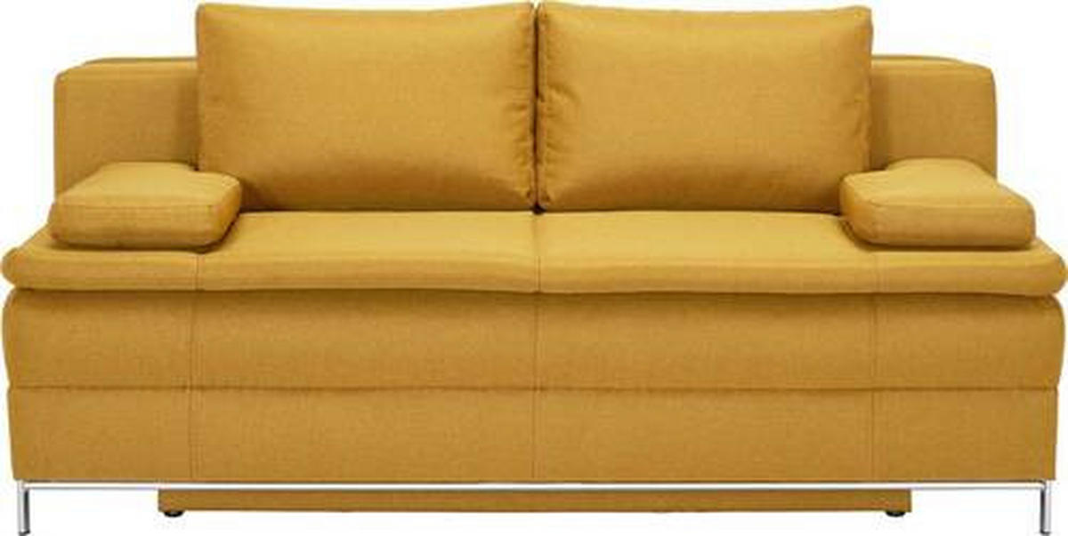 BOXSPRING SOFA žuta  - boja hroma/žuta, Dizajnerski, tekstil/metal (200/93/107cm) - Novel