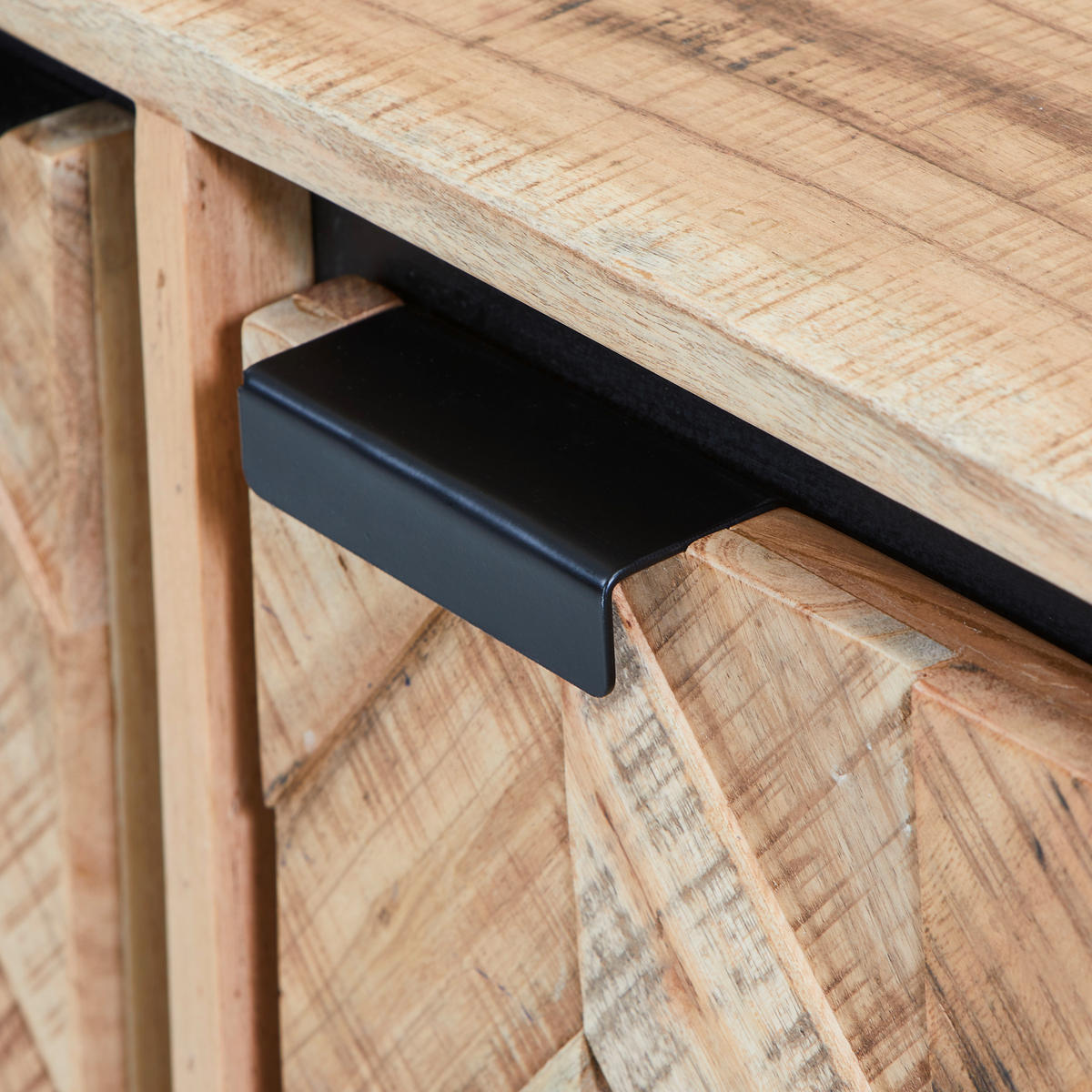 SIDEBOARD  in 88/85/40 cm  - Schwarz/Akaziefarben, MODERN, Holz/Metall (88/85/40cm) - Livetastic